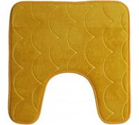 Unnyqoos® Alfombrilla para inodoro, diseño "Urban Living", espuma viscoelástica, color ocre con estampado de nubes, alfombrilla cuadrada con abertura de 49 x 49 cm, antideslizante
