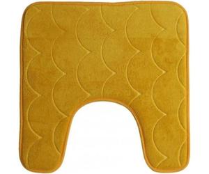 Unnyqoos® Alfombrilla para inodoro, diseño "Urban Living", espuma viscoelástica, color ocre con estampado de nubes, alfombrilla cuadrada con abertura de 49 x 49 cm, antideslizante