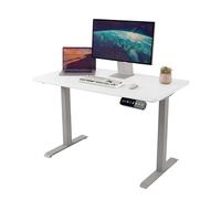 unycos - Escritorio Elevable Eléctrico con Tablero y Puertos USB 3.0, Mesa con Opciones de Altura, Doble Motor, Función Memoria/Anticolisión, 100 * 60 * 2.5cm (Gris/Blanco, Core Dual)