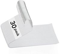 Unyqoos® – 30 perchas para pantalones, cromadas, con extremo abierto, revestimiento de goma antideslizante, diseño que ahorra espacio. L 13,58" x H 6,3" x D 0,24", color gris, resistentes a la corrosi