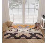 Unyqoos® Alfombra antideslizante para suciedad, 50 x 80 cm – Alfombra de felpudo suave, lavable a máquina, con base de TPR antideslizante, doble capa, color y marrón