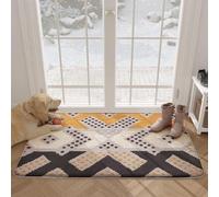 Unyqoos® Alfombra antideslizante para suciedad, 50 x 80 cm – lavable, con base de TPR antideslizante, de doble capa de polipropileno/poliéster, ultraligera, para interior y exterior, color marrón