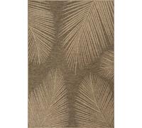 Unyqoos® Alfombra exterior Kansas – Alfombra resistente a la intemperie para balcón y terraza, 200 x 290 cm, color natural, estampado de palmeras, base antideslizante, fácil de limpiar