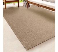 Unyqoos® Alfombra exterior KANSAS – Alfombra resistente para interior y exterior, con aspecto de yute natural, resistente a la intemperie y a los rayos UV, con diseño de ondas, 80 x 150 cm