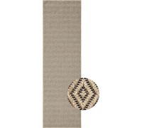 Unyqoos® Alfombra exterior Kansas: Alfombra resistente para interior y exterior, con aspecto de yute, resistente a la intemperie y a los rayos UV, duradera, con diseño de rombos, color natural, 80 x 2