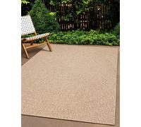 Unyqoos® Alfombra Kansas para interiores y exteriores: alfombra robusta con aspecto de yute, diseño circular natural, resistente a la intemperie y a los rayos UV, color natural, 300 x 400 cm