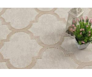 Unyqoos® Alfombra Knight Elegant: Alfombra de alta calidad para sala de estar, pelo corto suave, efecto 3D, detalles brillantes, estructura de alto y bajo relieve, color beige, 140x200 cm