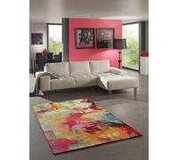 Unyqoos® Alfombra Monde: Alfombra moderna de pelo corto para sala de estar, suave, diseño abstracto y colorido, 160x230 cm, fácil de limpiar, resistente y apta para sistemas de calefacción por suelo r