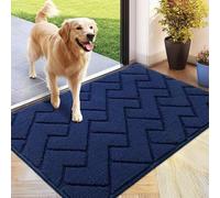 Unyqoos® Alfombra para pies azul lavable, 60x90 cm. Fabricada en microfibra, de alta absorción, con base de TPR antideslizante, ideal para interiores y exteriores