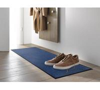 Unyqoos® Alfombra para pies lavable, color azul, 35 x 120 cm. Fabricada con pelo de nylon, base de goma de nitrilo, antideslizante y que reduce el ruido, ideal para interiores y exteriores