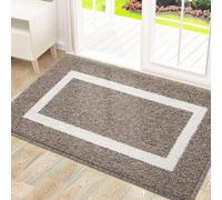 Unyqoos®: Alfombrilla absorbente, lavable y antideslizante de microfibra para interiores, felpudo de entrada de 60 x 90 cm, color marrón