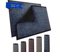 Unyqoos® Alfombrilla antideslizante para suciedad, 40 x 60 cm, azul y – resistente a la intemperie y al agua, lavable, alfombrilla antideslizante con base de PVC antideslizante, ideal para interiores