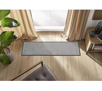 Unyqoos®: Alfombrilla para pies, color gris, para interior y exterior. Fabricada con fibras de nylon resistentes, con una base de caucho de nitrilo 100%, antideslizante y lavable hasta 60°C