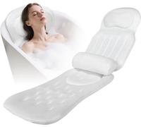 Unyqoos® Almohada ergonómica para bañera: Soporte para todo el cuerpo, ideal para la cabeza, la espalda, los hombros, las caderas, las piernas y el coxis. Fabricada con malla transpirable, cuenta con