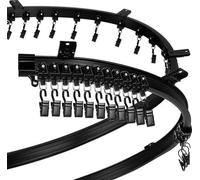Unyqoos®: Barra flexible para cortinas de techo de 3 metros – barra para cortinas flexible fabricada en ABS/metal/plástico, con 24 rodillos, 30 clips de acero inoxidable y kit de montaje