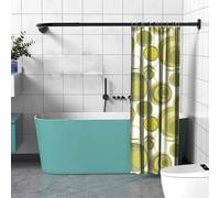 Unyqoos® Barra para cortina de ducha en forma de L, ajustable de 90 a 130 cm, fabricada en acero inoxidable 304, resistente a la corrosión, incluye anillas de acero inoxidable. Se instala sin necesida