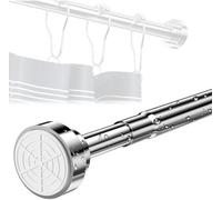 Unyqoos® Barra para cortina de ducha (telescópica) de 55–85 cm: barra de ducha ajustable sin necesidad de taladrar, fabricada en acero inoxidable 304 y aluminio, con acabado cromado y extremos antides