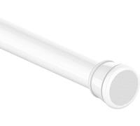 Unyqoos® Barra para cortinas de telescópica, sin necesidad de taladro, de 50–80 cm, Ø25 mm, antideslizante y resistente a la corrosión, color blanco. Barra de sujeción para ducha, ventana y puerta. 1