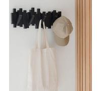Unyqoos® – Barras perchero de pared: Barra con 5 ganchos abatibles, que ahorra espacio para chaquetas, abrigos, bufandas y bolsos, color , 50 x 18,5 x 2,5 cm, capacidad máxima de 2,3 kg por gancho