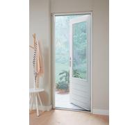 Unyqoos® Bruynzeel S500: Puerta enrollable para protección contra insectos, 105 x 205 cm, color blanco, aluminio, parcialmente montada, cierre magnético, se puede cortar a la medida, sistema de enroll