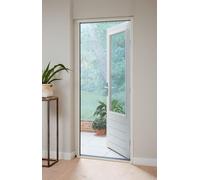 Unyqoos® Bruynzeel S700: Puerta enrollable anti-insectos – Puerta enrollable de 110x235 cm, aluminio blanco, parcialmente montada, con junta magnética invisible y amortiguador