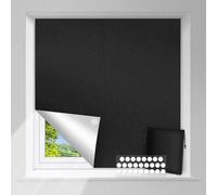 Unyqoos® Cortina opaca de 150 x 240 cm – portátil, 100% opaca y reflectante del calor, color /plateado, sin necesidad de taladrar, incluye 20 tiras de velcro y 12 adhesivos de doble cara, cortable
