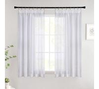 Unyqoos® Cortinas transparentes modernas con cinta para pliegues – Juego de 2, 140 x 145 cm, mezcla de poliéster, traslúcidas, ideales para dormitorios y salones