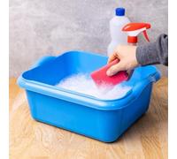 Unyqoos® - Cubeta rectangular de 8 litros – Cubeta de plástico con asas, ideal para lavar cubiertos, platos y ollas, una cubeta versátil de uso general