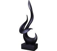 Unyqoos® Escultura decorativa moderna "Llama" – negra, resina, 15,5 x 8,5 x 39 cm, elegante decoración para salón y dormitorio, antideslizante con almohadillas protectoras