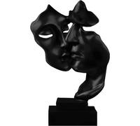 Unyqoos® Escultura decorativa moderna "Pareja enamorada" – elegante figura de resina hecha a mano, color , 27 x 11 x 15 cm, ideal para salón, oficina y bar