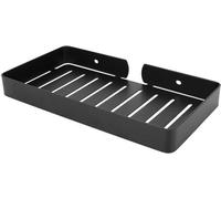 Unyqoos® Estante de pared con desagüe para baño y cocina, color – Acero inoxidable 304, con recubrimiento de pintura en polvo, incluye soporte de pared con 2 ganchos para toallas y base reforzada