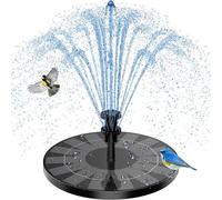 Unyqoos® - Fuente solar flotante para estanque, con panel solar de 3,5W, 6 boquillas intercambiables, caudal de 400 l/h, altura de chorro de hasta 80 cm, incluye bomba y accesorios
