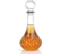 Unyqoos®: Jarra de vidrio para licores, 800 ml, 26 x 13 cm, elegante jarra para whisky y coñac con tapa de vidrio resistente