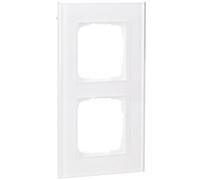 Unyqoos®: Marco doble de alta calidad para enchufes e interruptores, fabricado en vidrio blanco. Marco doble, diseño moderno y elegante, fácil de instalar