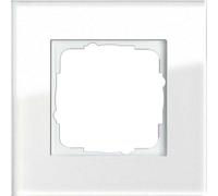 Unyqoos®: Marcos de cubierta de vidrio, color blanco. Marcos sencillos para interruptores y enchufes, diseño moderno, superficie de vidrio resistente al desgaste