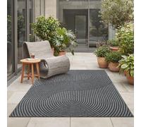 Unyqoos® Mistra: Alfombra exterior resistente, ideal para balcones, terrazas, cocinas y invernaderos, fabricada en polipropileno, color antracita, dimensiones 80 x 200 cm