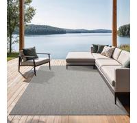 Unyqoos® Mistra: Alfombra exterior, resistente y apta para uso en exteriores, fabricada en polipropileno, ideal para balcones, terrazas, cocinas y invernaderos, color gris, 300 x 400 cm