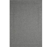Unyqoos® Mistra: Alfombra exterior, robusta y resistente a los rayos UV, fabricada en polipropileno, de 200 x 280 cm, color antracita con un discreto diseño en los bordes, ideal para balcones, terraza
