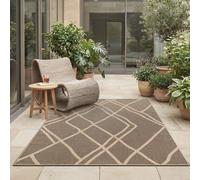 Unyqoos® Mistra: Alfombra robusta para exteriores, fabricada en polipropileno, resistente a la intemperie y fácil de limpiar, color beige (120 x 170 cm), ideal para balcón, terraza, cocina y invernade