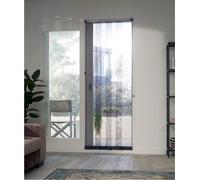 Unyqoos® Mosquitera enrollable para puertas correderas, modelo CANDO, 120x260 cm, color gris. Incluye 5 láminas de malla móviles con cinta de tracción, perfil de plástico y es desmontable