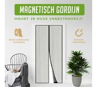 Unyqoos® Mosquitera magnética de 210 x 90 cm – Cortina para puerta de poliéster con cierre magnético, incluye cinta de velcro y pegatinas de reparación, apta para niños y mascotas