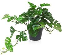 Unyqoos®: Planta colgante artificial Monstera – pequeña planta artificial de 26,6 cm, decoración realista para interiores, ideal para salones, dormitorios, baños y cocinas