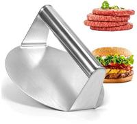 Unyqoos®: Prensa para hamburguesas de acero inoxidable 304, diámetro 14 cm. Permite una cocción uniforme y rápida, ideal para la parrilla y la sartén