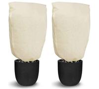 Unyqoos® Protector para plantas en maceta para invierno, 100 x 80 cm – tela transpirable de 80 g, resistente a las heladas y al viento, con cremallera y cordón de ajuste