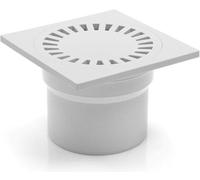 Unyqoos® Rejilla cuadrada para desagüe de ducha, 150x150 mm – Polipropileno (PP), altura de instalación 105 mm, resistente al calor hasta 90 °C, cumple con la norma EN 1253-1, para ducha y baño