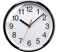 Unyqoos® Reloj de pared silencioso de 25 cm – mecanismo de cuarzo silencioso y sin tictac, funciona con pilas, fácil de leer, reloj decorativo para salón, cocina, oficina, escuela, color (blanco)