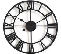 Unyqoos® Reloj de pared vintage silencioso de 40 cm – Esqueleto de metal con números romanos, sin tictac, decorativo para sala de estar, cocina, cafetería, hotel, oficina, color
