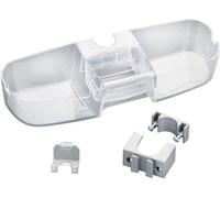Unyqoos®: Repisa para ducha con 3 compartimentos y doble gancho, fabricada en plástico, con sistema de fijación ajustable para barras de ducha. Se instala sin necesidad de taladrar, ofreciendo un alma