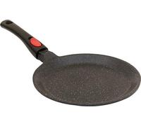 Unyqoos® Sartén para crepes de 24 cm – con mango desmontable, fabricada en aluminio fundido, revestimiento antiadherente con aspecto de piedra, sin , color gris, apta para todo tipo de cocinas, incluy
