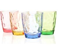 Unyqoos® Set – Juego de 4 vasos reutilizables de colores, resistentes a roturas y con sabor tro, ideales para agua, cerveza, whisky, café, perfectos para el hogar, picnics y camping